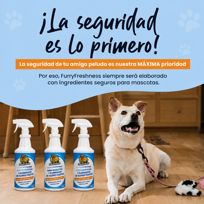 Eliminador de manchas y olores fuertes para mascotas con aroma a frescura peluda
