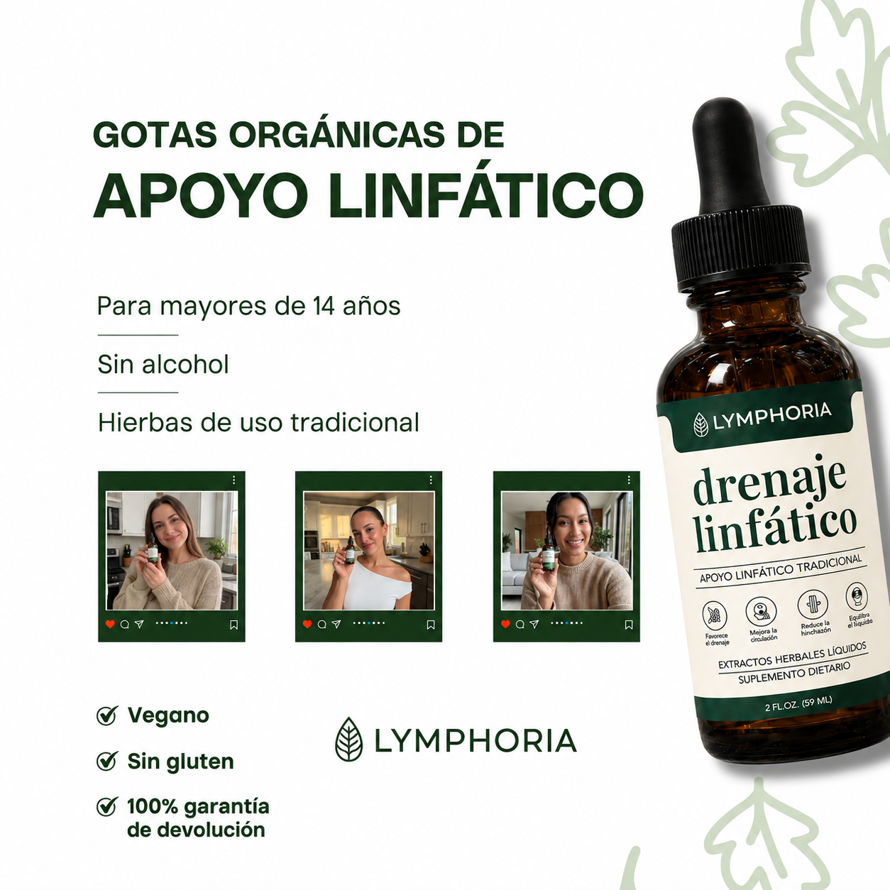 Lymphoria™ | Drena Naturalmente la Hinchazón del Rostro, Abdomen y Piernas