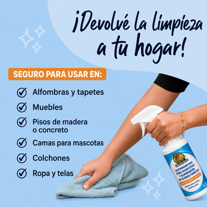Eliminador de manchas y olores fuertes para mascotas con aroma a frescura peluda