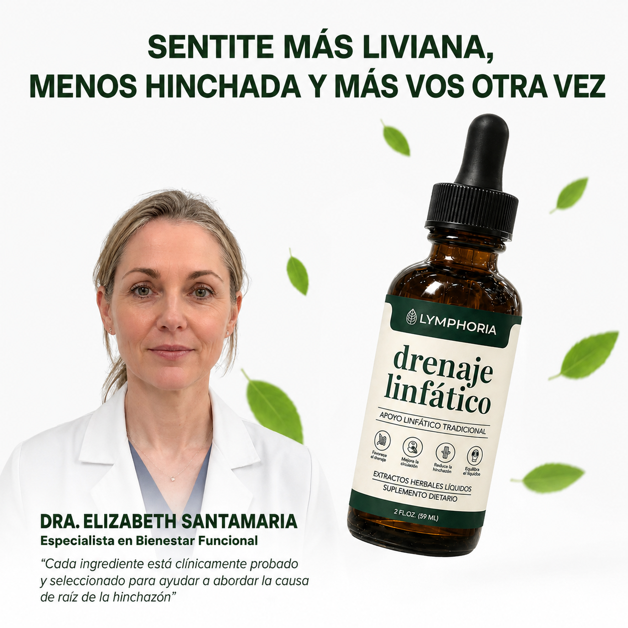 Lymphoria™ | Drena Naturalmente la Hinchazón del Rostro, Abdomen y Piernas
